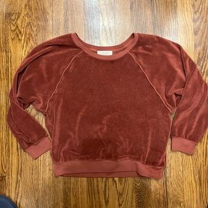 Suzie Kondi velour sweater- UT burnt orange xs